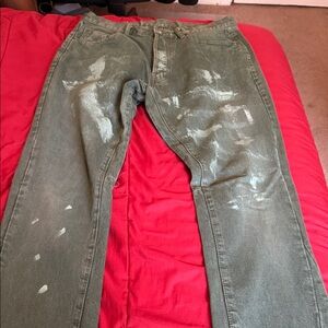 MNML Olive Green Men's Relaxed Jeans